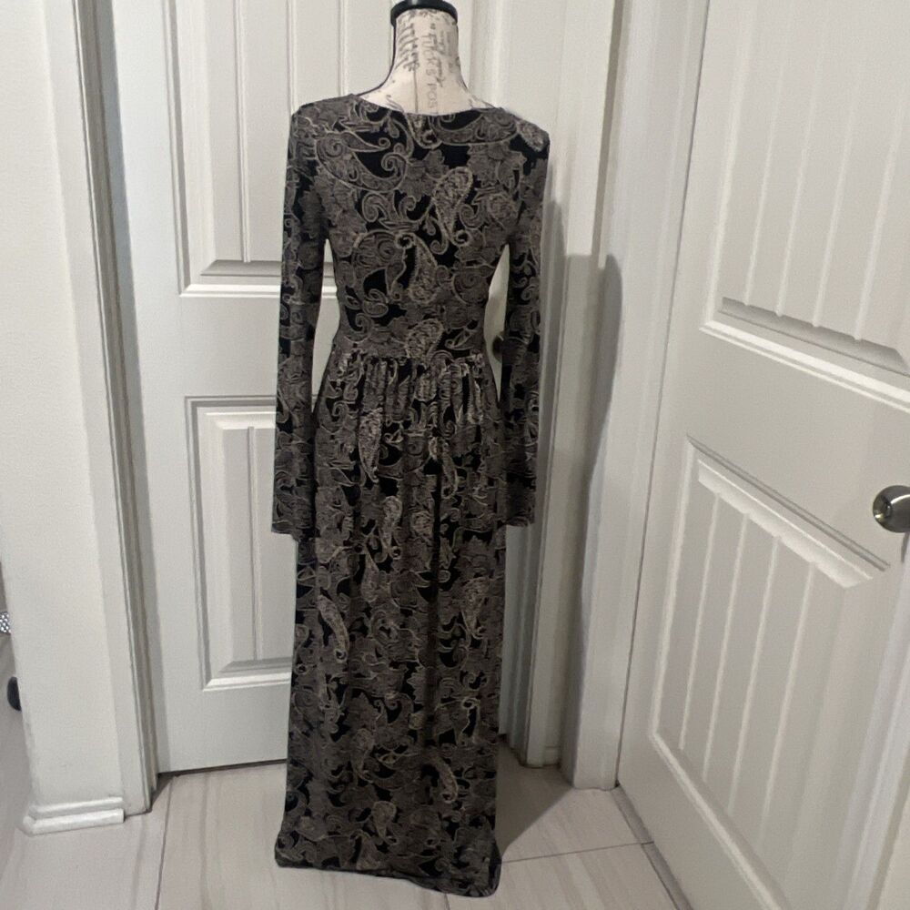 Ecote Paisley Black/gold V Neck Floral Boho Cottagecore Festival Prairie Size S - Picture 6 of 9